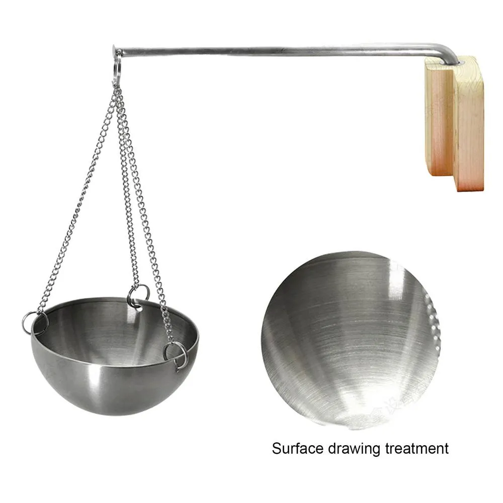 Easy installation sauna oil holder mounted on wooden sauna wall with tool-free bracket system.