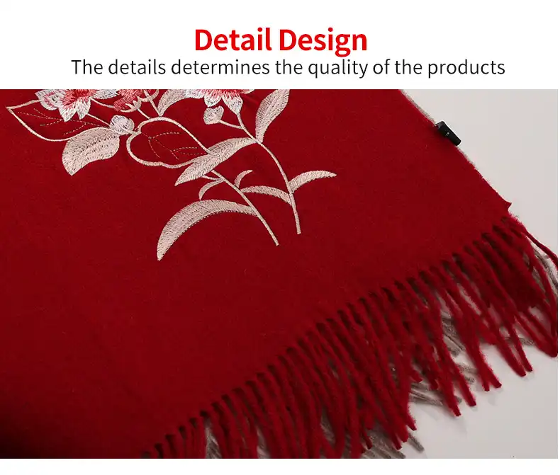 Luxury wool shawl worn as elegant wrap demonstrating warmth comfort and cultural artistry.
