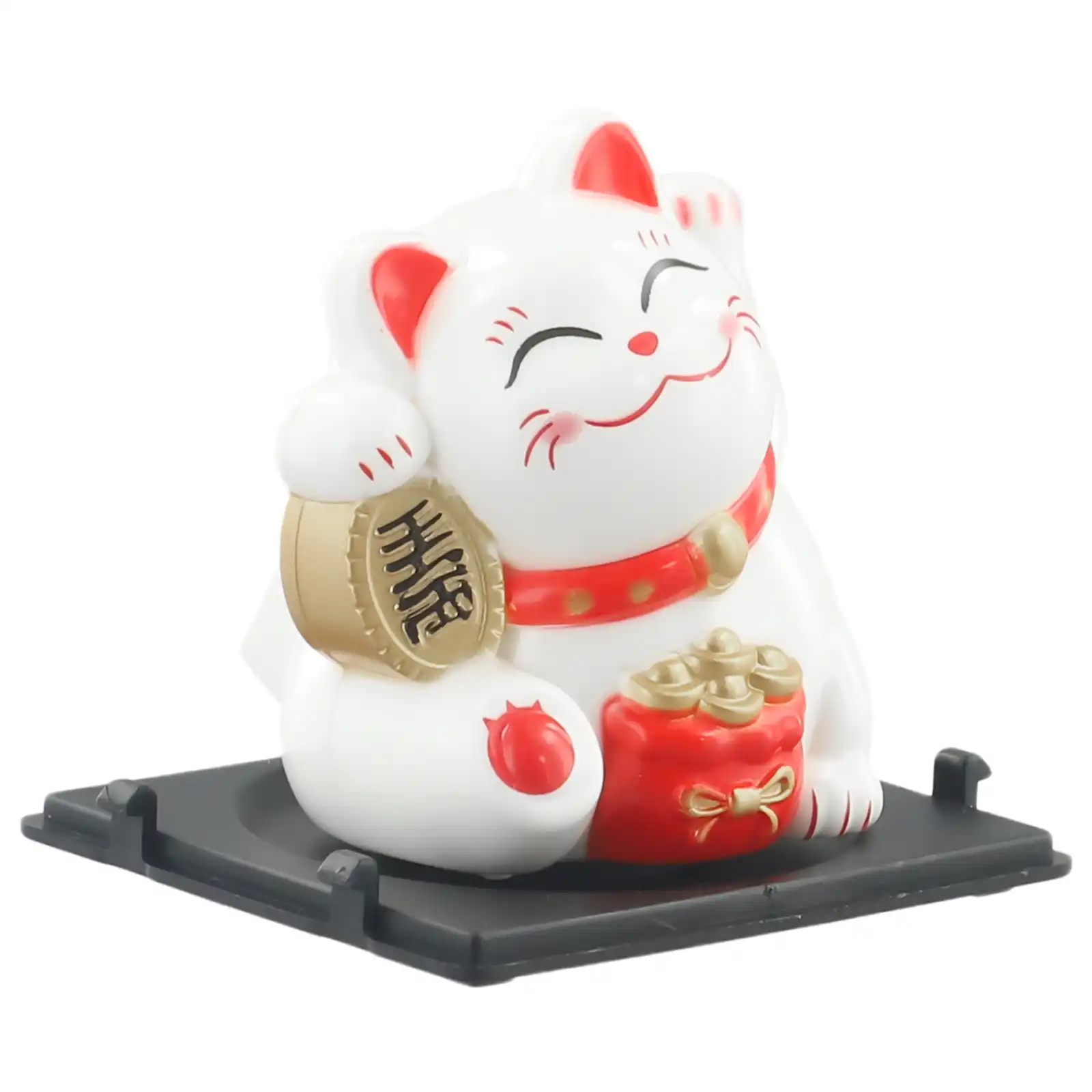 Lucky cat dashboard decoration showing quality construction and attention to detail.