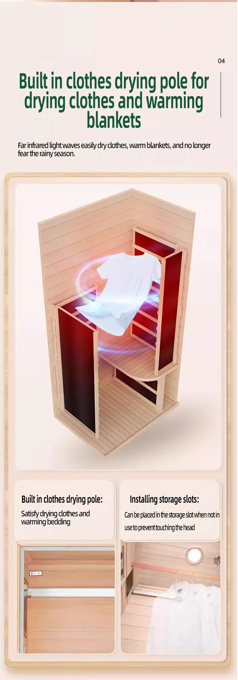 Hemlock wood maintenance guide showing care instructions for long-lasting sauna performance.
