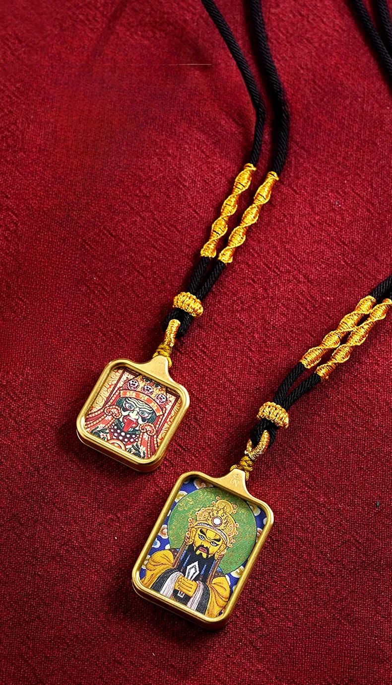 Complete necklace set displaying titanium steel pendant with ethnic style craftsmanship.