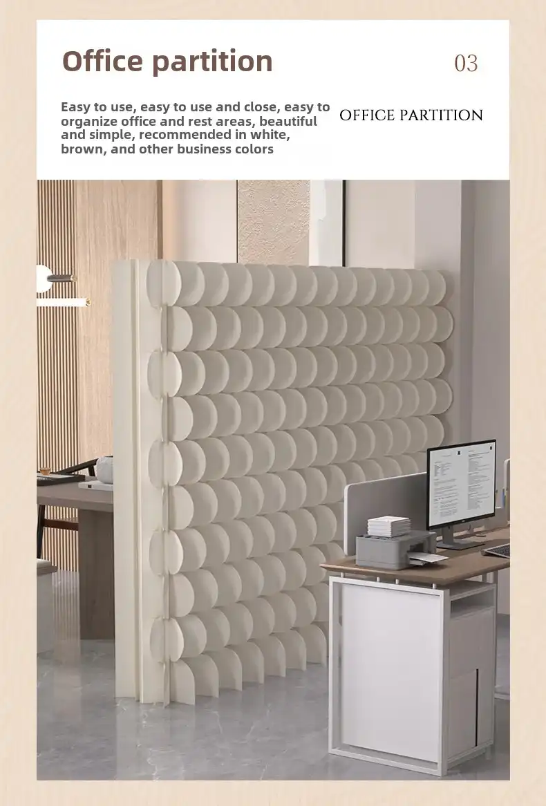 Chinese folding divider demonstrating flexible positioning in multi-purpose room setting.
