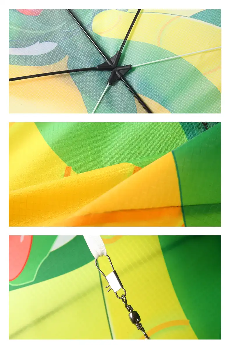 Traditional Chinese dragon kite folded in storage bag showing compact portability design.