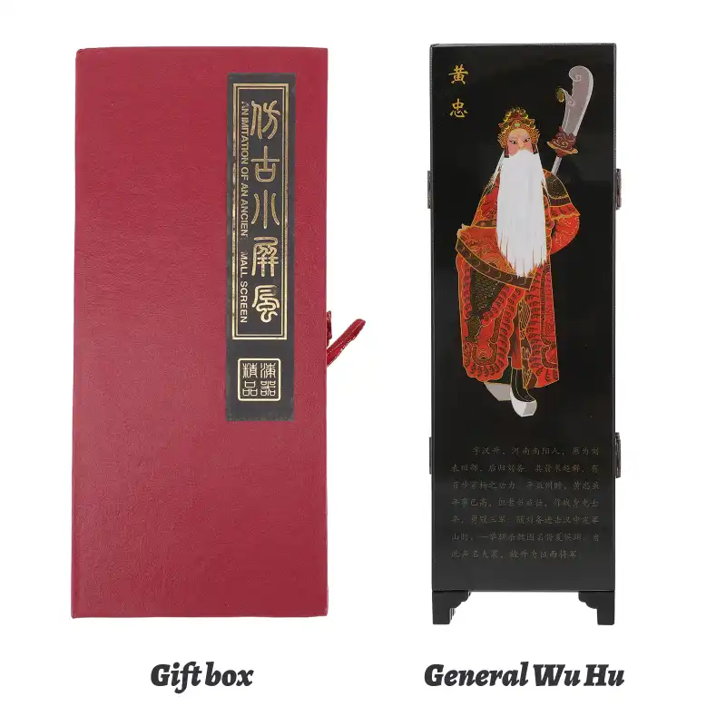Different pattern designs visible on both sides of classic style mini folding screen divider.