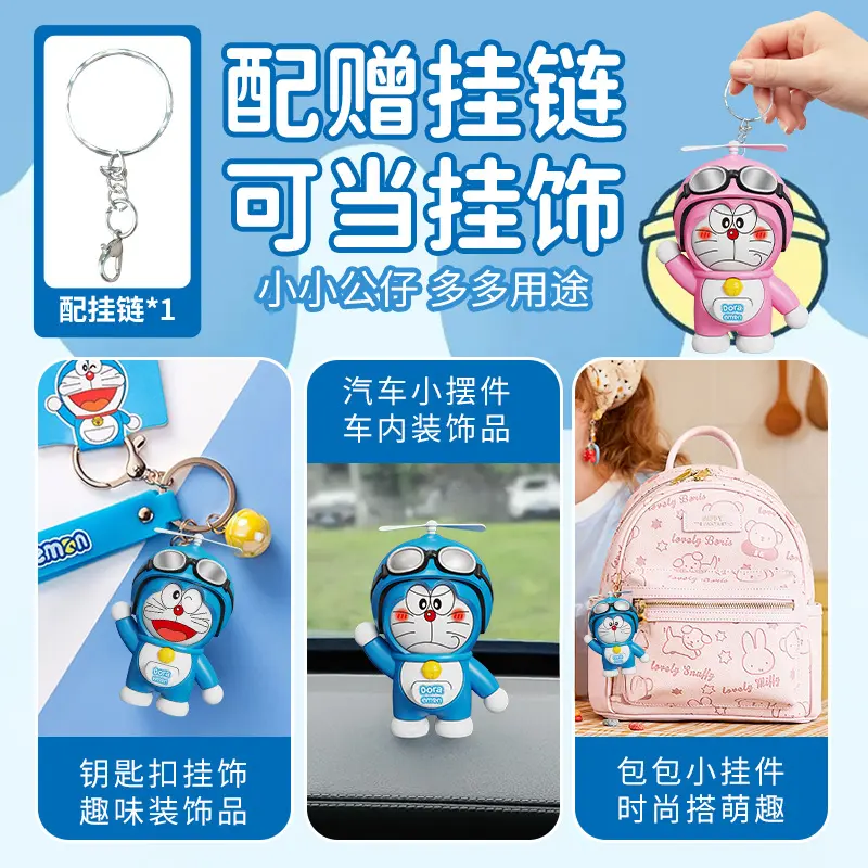 Doraemon face changing doll size measurement showing 9.7cm dimensions