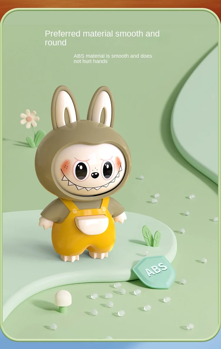 Labbubu doll showing face changing transformation process