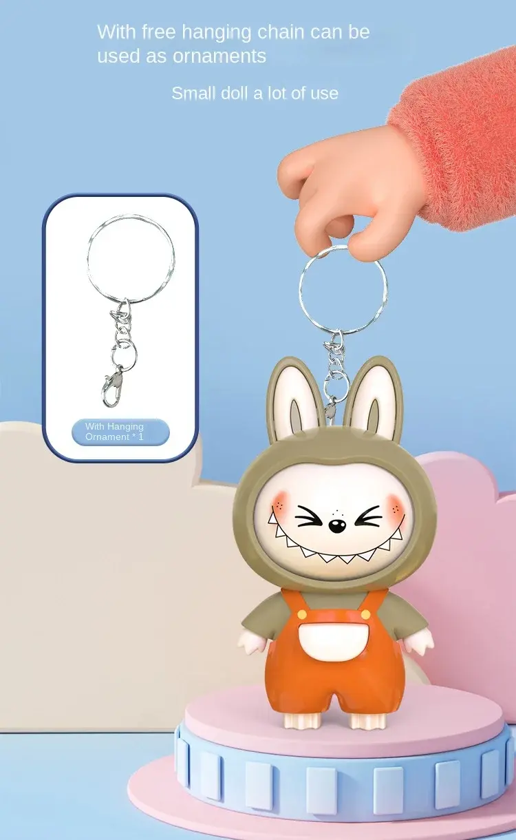 Labbubu doll being used as stress relief fidget toy