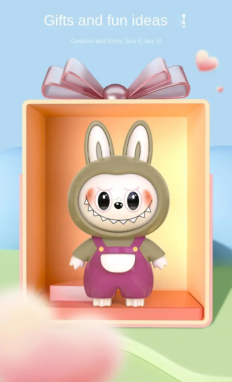 Labbubu face changing doll in attractive gift packaging