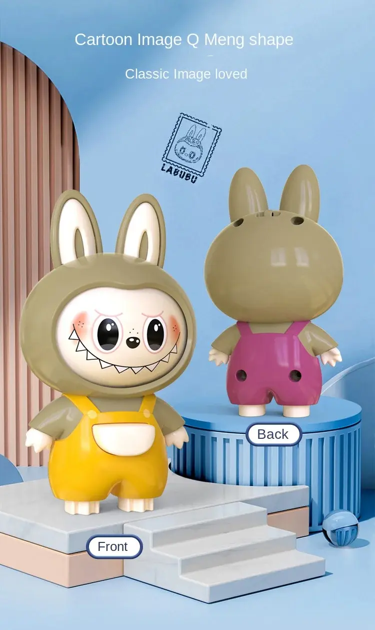 Labbubu face changing doll as pendant keychain accessory